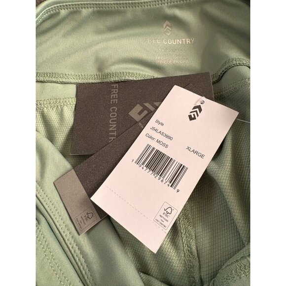 Free Country XL Green Moss Flat Stretch Waist Flap Hip Pockets Zip Ankle Pants - Picture 6 of 6